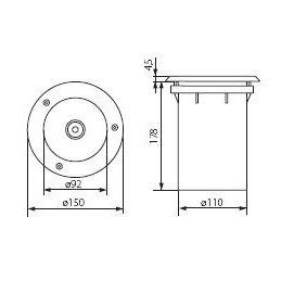 Encastré de sol XARD rond E27 IP67 Kanlux 7195