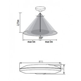 Détecteur de mouvement plafond ZONA FLAT kanlux 23452