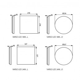 Hublot LED VARSO 24W 2200Lm