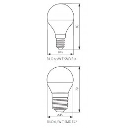 Ampoule E27 BILO 6,5W 420Lm 3000K kanlux 23421