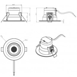 Spot LED IXOLED 5W orientable Dimmable 495Lm IP65 Noir BBC