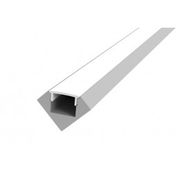 Profilé aluminium d'angle 2M avec diffuseur dépoli et kit de finition