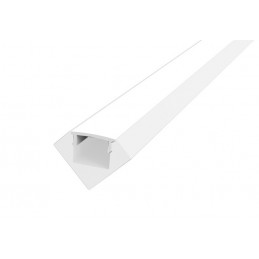 Profilé aluminium d'angle 2M Blanc avec diffuseur dépoli et kit de finition