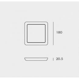 Plafonnier semi-encastré CHIMAY S 8/12W CCT 180x180mm Carré
