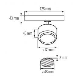 Projecteur LED BTL 18W 4000K 1750Lm pour rail 3All Noir