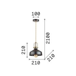 Suspension ERIS E27 Ø210mm Noir
