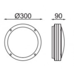 Hublot ROUND 2xE27 Ø300 Anthracite fonte d'alu