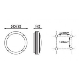 Hublot ROUND LED 20W CCT 1710Lm Ø300mm Anthracite fonte d'alu