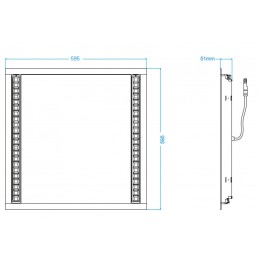 Panneau LED THALASSA 6060 sans modules LED avec filin
