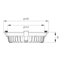 Downlight TERTIA 13-18W 3000/4000/5700K UGR19 Prismatique Blanc