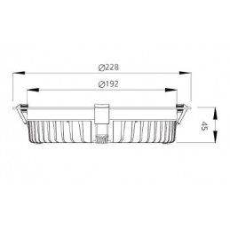 Downlight TERTIA 13-26W 3000/3500/4000K UGR19 Prismatique Blanc