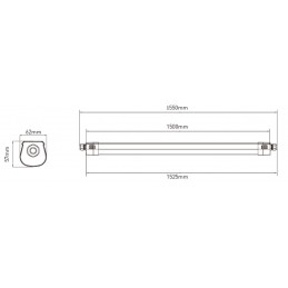 Réglette industrielle LED COME 1500mm max 45W 4000°K 7367Lm