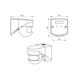 Détecteur de mouvement Lc Click N 140° + 360° IP54 Blanc