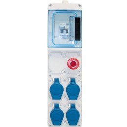 Coffret de chantier mono 4 prises simplifié 1 disj diff 16A + 4 PC 2P+T + AU