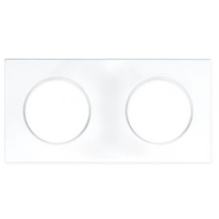 Plaque de finition 2 postes SQUARE blanc