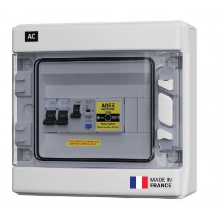 Coffret AC 6KW 30mA 2xC20 monophasé 1 rangée ABB