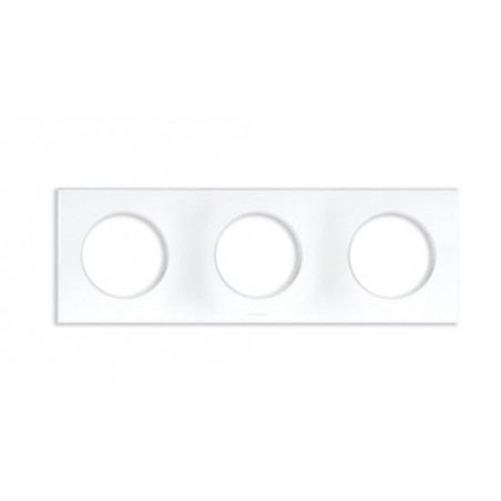 Plaque de finition 3 postes SQUARE blanc