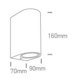 Applique CYLINDER Up/Down 2xGU10 Anthracite IP65