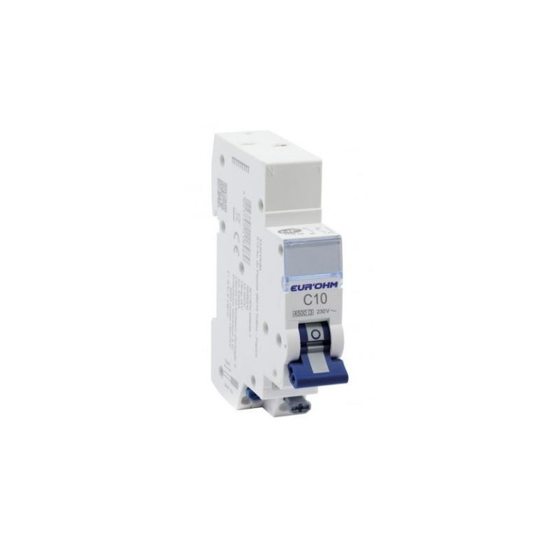 Disjoncteur 1P+N 10A courbe C 4,5ka