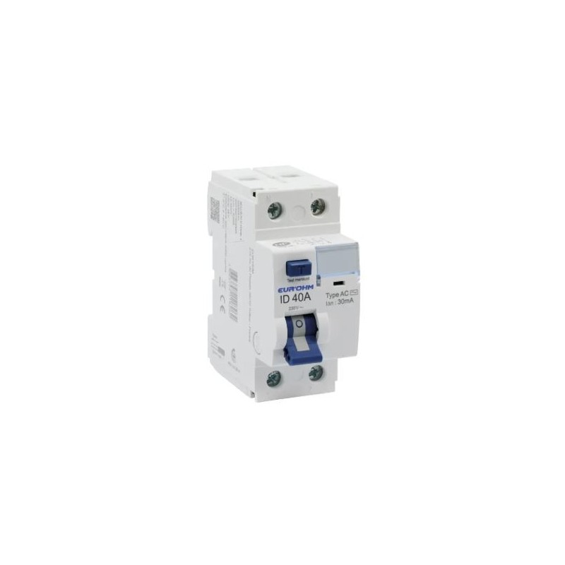 Interrupteur différentiel 40A Type AC connexions haut/bas