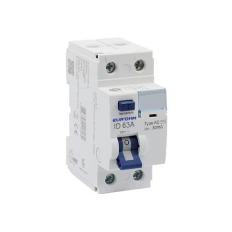 Interrupteur différentiel 63A Type AC connexions haut/bas