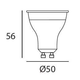 Ampoule GU10 CERA Noir 8W 3000K 625Lm dim.