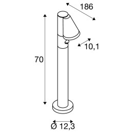Borne T-TUBE 70 POLE GU10 simple détecteur IR IP44 noir
