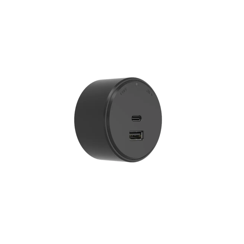Prise USB-A, USB-C Noir pour rail mipluG