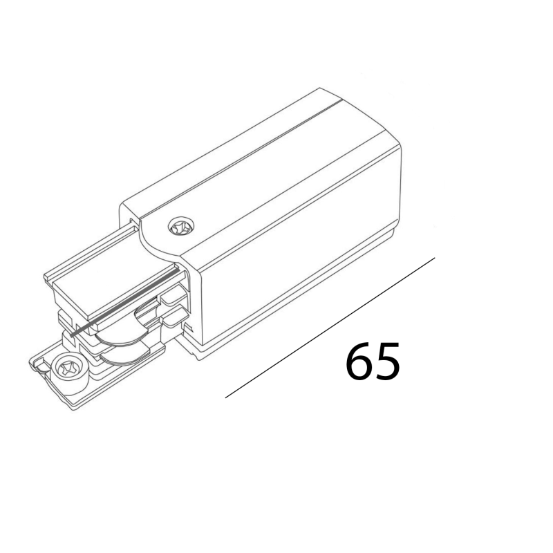 Alimentation gauche pour rail TRIO 3ALL Noir