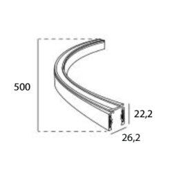 Rail TENO Circle 1ALL courbe interne 0.5M Noir