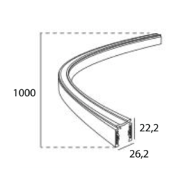 Rail TENO Circle 1ALL courbe interne 1M Noir