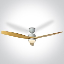 VENTILATEUR DE PLAFOND BLANC BOIS CLAIR 35 W LED 22 W CCT IP20 230 V