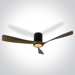 VENTILATEUR DE PLAFOND NOIR BOIS FONCÉ 40 W LED 22 W CCT IP20 230 V