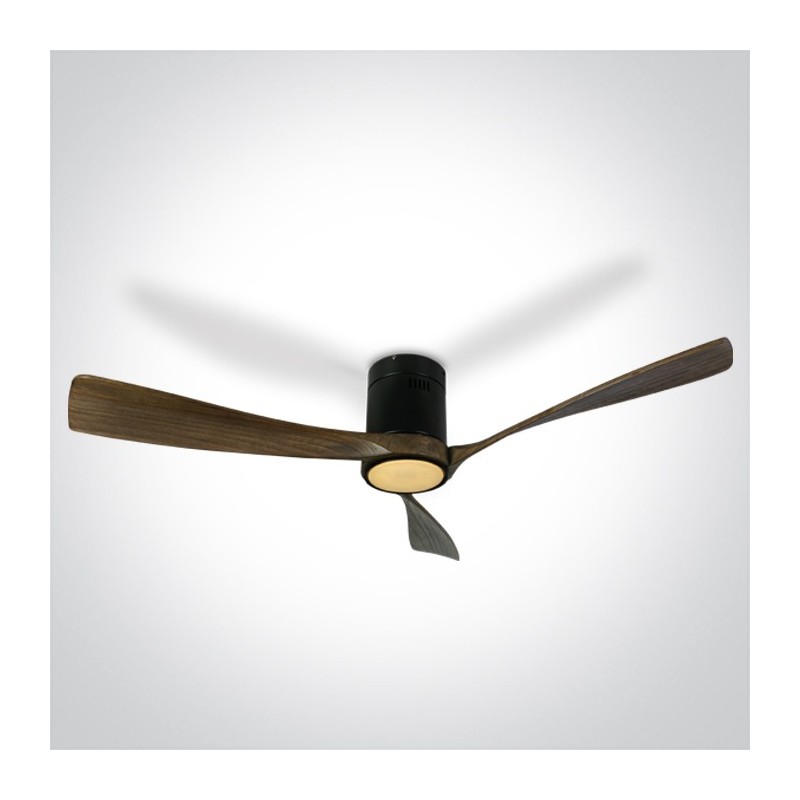 Ventilateur sur tige Noir/Bois foncé 40W CCT IP20 230V Ø132cm