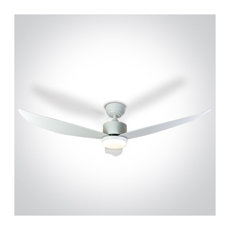 Ventilateur de plafond Blanc sur rotule 35W CCT IP20 230V Ø132cm